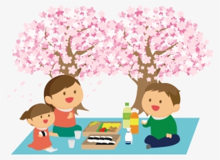 Big Image - Cherry Blossom Viewing Cartoon #8409807