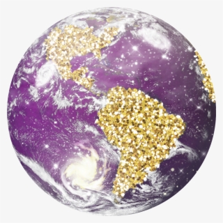 Earth World Globe Planet Sparkle Glitter Gold Universe - Earth #8413986