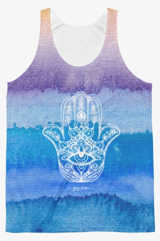 Watercolor Ombre Hamsa Detail Gypsy Shoppe - Active Tank #8414373