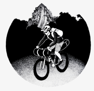 Illustrated Graphics Bicycle Icon Black White - Mountain Bike #8415239
