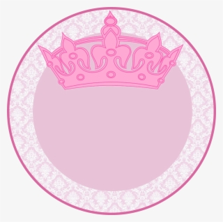 Queen Princess Pink Crown Circle Label Tag Girly Png - Circle #8416607