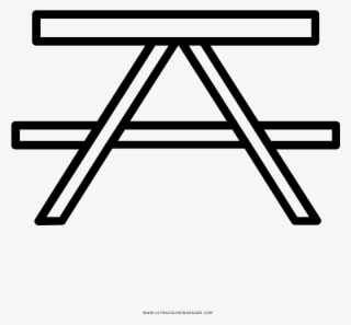 Park Bench Coloring Page - Png Icons Of Picnic #8417620