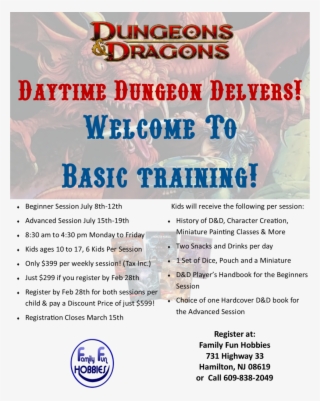 Daytime Dungeon Delvers Day Camp - Dungeons And Dragons #8418727