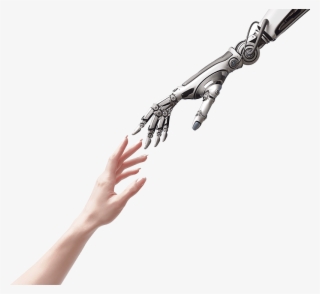 Translation App - Robot And Human Female Hands #8422353