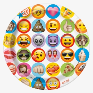 Emoji Party Plate Large - Adornos Con Emojis Para Cumpleaños #8422403