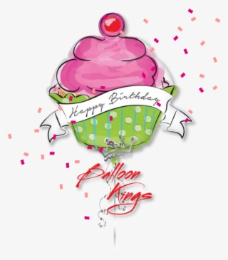 Cupcake Happy Birthday - Balon Mickey Mouse Png #8422449