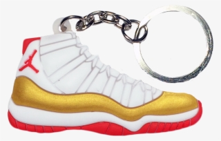 Nike Jordan 11 Xi White Gold Red "ray Allen" 2d Flat - Keychain #8427791