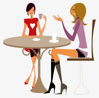 Vector Free Stock Coffee Cafe Drink Illustration - Girls Coffee Cartoon #8431426