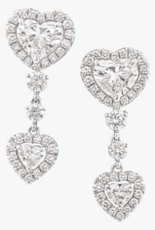Heart Shaped Diamond Earrings - Diamond Earring In Heart Shaped #8437138