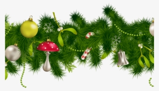 19 Christmas Holly Garland Clip Library Stock Huge - Green Christmas Decorations Png #8438009