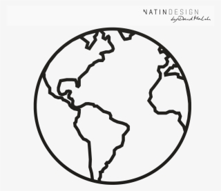 Wallwood Lettering Globe Glazed - Earth Outline Drawing #8438343