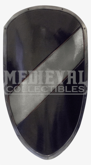 Silver And Black Striped Ready For Battle Large Shield - Emblem #8439512