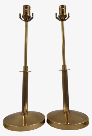 Mid Century Ethan Allen Brass Candlestick Table Lamps - Brass #8439962