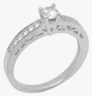 14k White Gold Diamond Ring D2056 - Engagement Ring #8440064