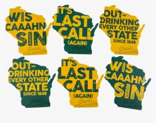 Drink Wisconsinbly "wisconsin Shaped" Assorted Coasters #8440144