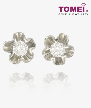 Tomei 375 White Gold "flower" Diamond Earrings (e866) - Tomei Jewellery #8442655