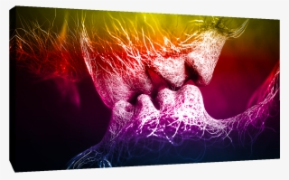 Details About Mulit Coloured Love Kiss Abstract Art - Love Kiss Abstract Art #8444490