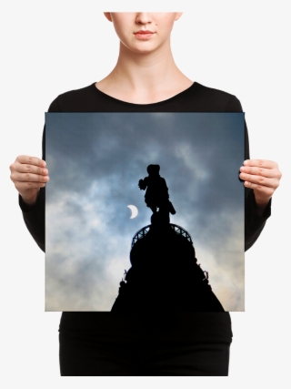 Eclipse Over Philadelphia City Hall - Canvas #8446588