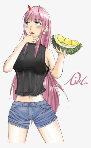 Zero Two Eating Durians - Cartoon #8449714