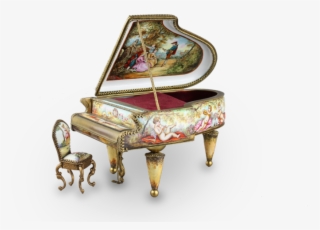 A Large Vintage Viennese Enamel And Gilt Metal Musical - Fortepiano #8450102