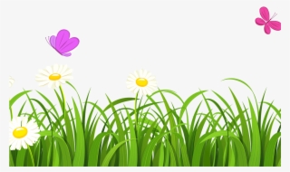 Spring Clipart Transparent Background Pencil And In - Grass And Flowers Clipart #8453196