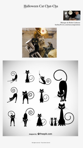 Print - Cat Silhouette Black Cat Clipart #8455132
