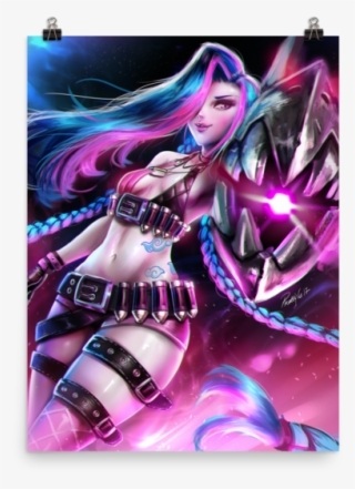 Poster League Of Legends Jinx & Her Shark Gun - League Of Legend Girl #8455647