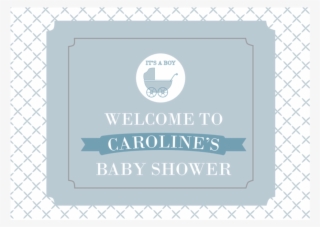 Baby Pram Boy Personalised Baby Shower Greeting Sign - Circle #8458479