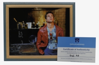 Framed Brad Pitt Autograph Authentic Sign Of Tyler - Tyler Durden Quotes Things You Own #8459176