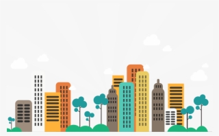 Flat Color Abstract City Background 1 Flat Color Abstract - City Flat Design Png #8460237