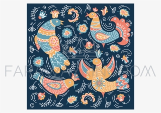Ethno Bird Folk Doodle Ornament Vector Illustration - Illustration #8465966