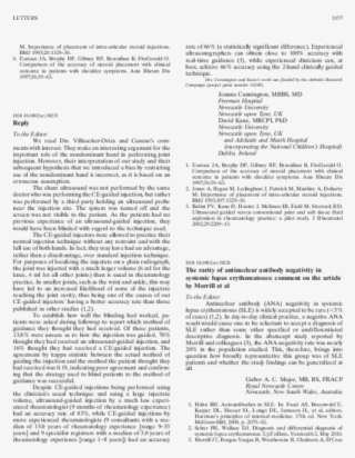 The Rarity Of Antinuclear Antibody Negativity In Systemic - Document #8466894