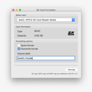 Format An Sd Card For Raspberry Pi Using The Sd Card - Sd Card #8468257