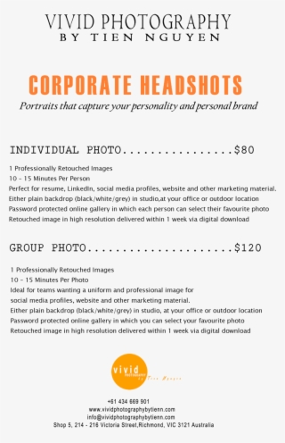 Corporate Headshots Price #8469932