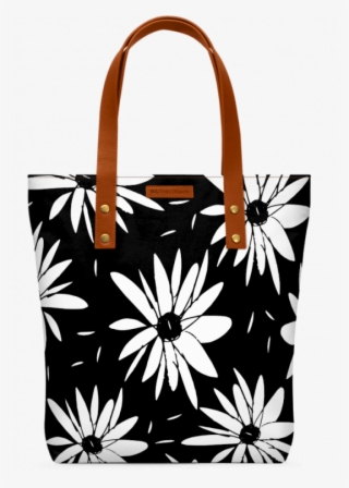 Chic Floral Black And White Daisy Pattern Classic Tote - Tote Bag #8470420