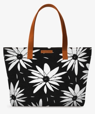 Dailyobjects Chic Floral Black And White Daisy Pattern - Tote Bag #8470505