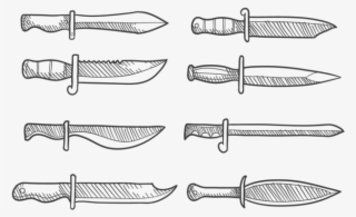 Hand Drawn Bayonet - Hunting Knife #8471833