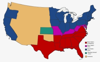 Slave And Free States Before The American Civil War - Union And Confederate Colonies #8474824