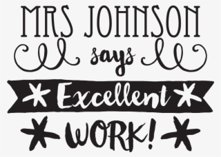 "excellent Work" Swirly Teacher Stamp - Calligraphy #8477703