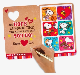 Peanuts Snoopy And Woodstock Valentine Day Card With - Heart #8479332