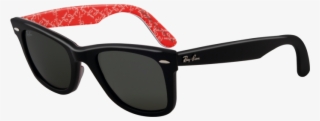 Ray Ban Wayfarer Top Black Back Logo Mania - Ray Ban Red And Black Frames #8480560