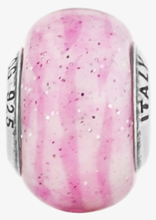 Sterling Silver Reflection Pink With Glitter Overlay - Ring #8481516