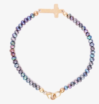 Peacock Pearl Cross Bracelet - Newborn Girl Bracelets #8491447