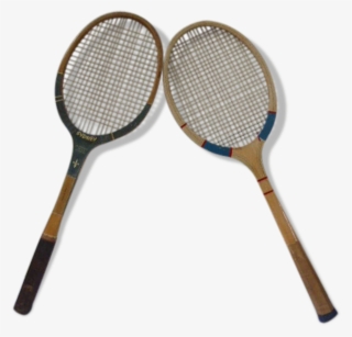 Lot Of Two Wooden Tennis Rackets Florence De Courtie - Racket #8491855