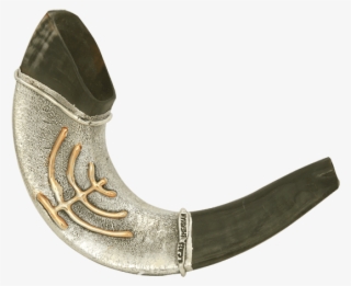 Silver And Gold Plated Ram Horn Shofar - Slip-on Shoe #8492568