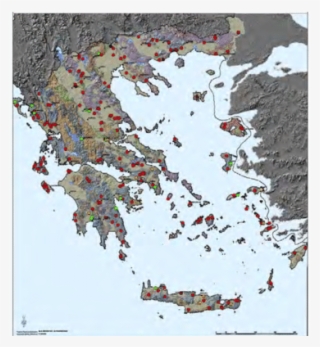 -quarry Distribution Throughout Greece And Operational - Greece Map #8497666