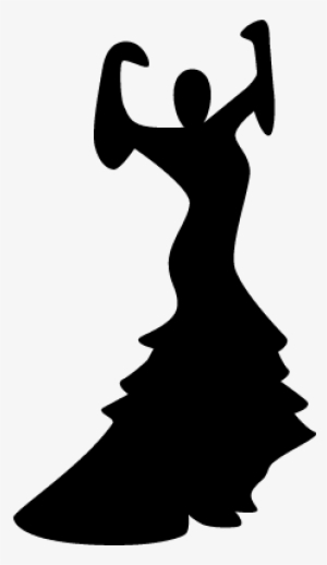 Flamenco Female Dancer Silhouette Vector - Flamenco Dancers Silhouette Clipart #850416