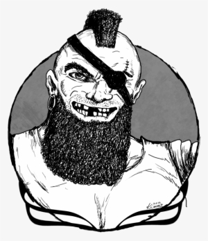 A Black And White Character Portrait Of A Thug Or Pirate - Sketch #850861