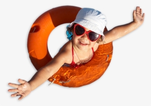 Girl Orange Tube - Waterfall Park Split Croatia #851061