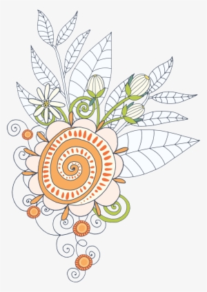 Hand Painted Hook Line Sun Flower Png Transparent #851820